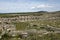 Panorama of roman ruins including Decumanus Maximus avenue