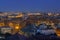 Panorama of Rome city at dusk with beautiful architecture, Italy