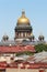 Panorama of rooftops and the cupola of Saint Isaac cathedral in Saint Petersburg, Russia