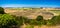 Panorama of round agricultural field.