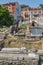 Panorama of Ruins of Roman Odeon in city of Plovdiv