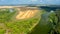 Panorama of a rural field on the banks of the Don River