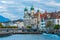 Panorama Saint Francis Xavier church at Swiss town Luzern