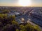 Panorama of Saint Petersburg. Russia. City center. Alexander Nevsky Bridge. Neva River. Alexander Nevsky Square. Architecture