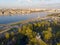 Panorama of Saint Petersburg. Russia. City center. Alexander Nevsky Bridge. Neva River. Alexander Nevsky Square. Architecture