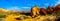 Panorama of the Sandstone Mountains in the Valley of Fire State Park in Nevada, USA