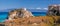 Panorama of Santa Maria dell`Isola Church with Tropea town in Calabria, Italy