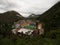 Panorama of Santa Teresa town city village green rainforest valley andes mountains Aguas Calientes Machu Picchu Peru