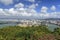 Panorama of Sanya City Bay,Pheonix Island Sanya, illuminated buildings.