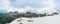 Panorama of Sassolungo Langkofel, Piz Ciavazes and Gruppo del Sella. Dolomites, Italy