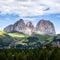 Panorama of Sassolungo mountain peaks