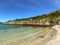 panorama of scandinavian country beach. Scenery of Norwegian beach