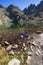 Panorama of The Scary lake and Kupens peaks, Rila Mountain