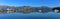 Panorama of the scenic bays at Akaroa, Banks Peninsula