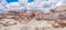 A Panorama of the scenic valley along the Blue Mesa Trail - Petrified Forest National Park