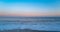 Panorama on sea. Beautiful ocean seascape, sea wallpaper. Calm coastline, waves water.