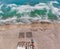 Panorama of sea shore near Perpignan, Languedoc-Roussillon, France, South Europe. Ancient town on Vermillion coast of French