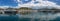 Panorama seafront at Port de Soller with yachts and boats