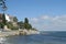 Panorama Seaview on little houses village in ocean beach