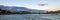 Panorama of Secheni Chain Bridge and the city of Budapest from the Danube River, Hungary