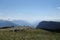 The panorama seen from the paganella peak. Visible Lake Garda and Lake Molveno.