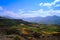 Panorama of Semien mountains and valley around Lalibela Ethiopia