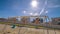 Panorama Set of A-frame swings on a kids playground