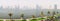 The panorama of Sharjah fountain and man-made lake