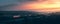 A panorama of Sheffield city at sunset