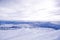 Panorama Sheregesh Mountains. Siberia Region. Ski resort.