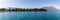 Panorama shoreline park along Lake Wakatipu Southern Alps mountain range, Ka Tiritiri o te Moana, Queenstown Otago, New Zealand