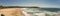 Panorama shot of Bondi beach and north shore, Sydney Australia