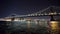 Panorama shot of Manhattan Bridge by night - videoclip Manhattan New York APRIL 25, 2015