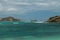 Panorama shot of Tanjung Aan Beach in Lombok, West Nusa Tenggara. Top tourist destination in Indonesia