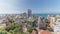 Panorama showing aerial view of city centre and the harbour of Durres timelapse from viewpoint, Albania.