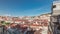 Panorama showing Alfama and Baixa districts of Lisbon aerial timelapse from anta Justa lift, Portugal