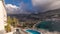 Panorama showing Amorgos island aerial timelapse from above. Greece