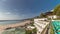 Panorama showing the coastline of the village of Sesimbra timelapse. Portugal