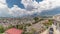 Panorama showing Gjirokastra city from the viewpoint with many typical historic houses of Gjirokaster timelapse.