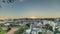 Panorama showing Jardim do Torel timelapse with views to the city center of Lisbon during sunset. Portugal