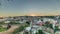 Panorama showing Jardim do Torel timelapse with views to the city center of Lisbon during sunset. Portugal