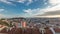 Panorama showing Lisbon famous aerial view from Miradouro da Senhora do Monte tourist viewpoint timelapse