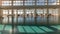 Panorama showing luxury indoor swimming pool, part of hotel timelapse