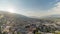 Panorama showing sunset over Gjirokastra city from the viewpoint of the fortress of the Ottoman castle of Gjirokaster