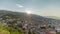 Panorama showing sunset over Gjirokastra city from the viewpoint of the fortress of the Ottoman castle of Gjirokaster