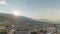 Panorama showing sunset over Gjirokastra city from the viewpoint of the fortress of the Ottoman castle of Gjirokaster