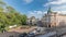 Panorama showing Theater Square with Main Post Office building aerial timelapse and Polish Theater