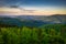 Panorama of the Silesian Beskids from Rownica peak at sunrise. Poland