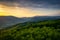 Panorama of the Silesian Beskids from Rownica peak at sunrise. Poland