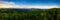 Panorama of the Silesian Beskids from Rownica peak at sunrise. Poland